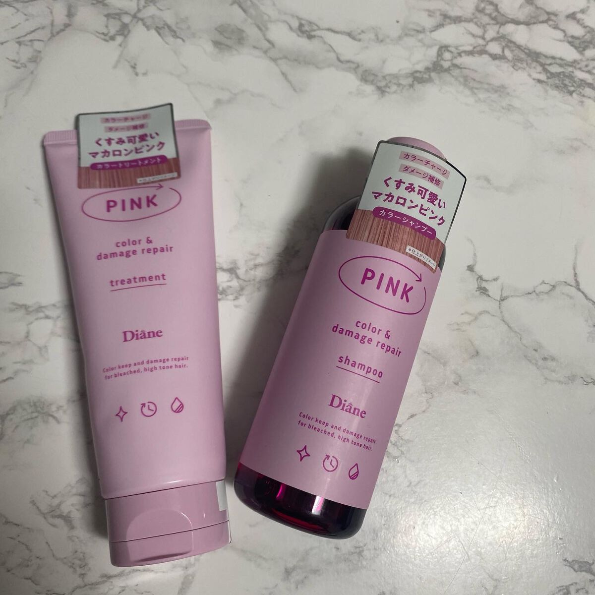 カラーシャンプー＆トリートメント シャンプー ピンク/ダイアン/市販シャンプーを使ったクチコミ（1枚目）