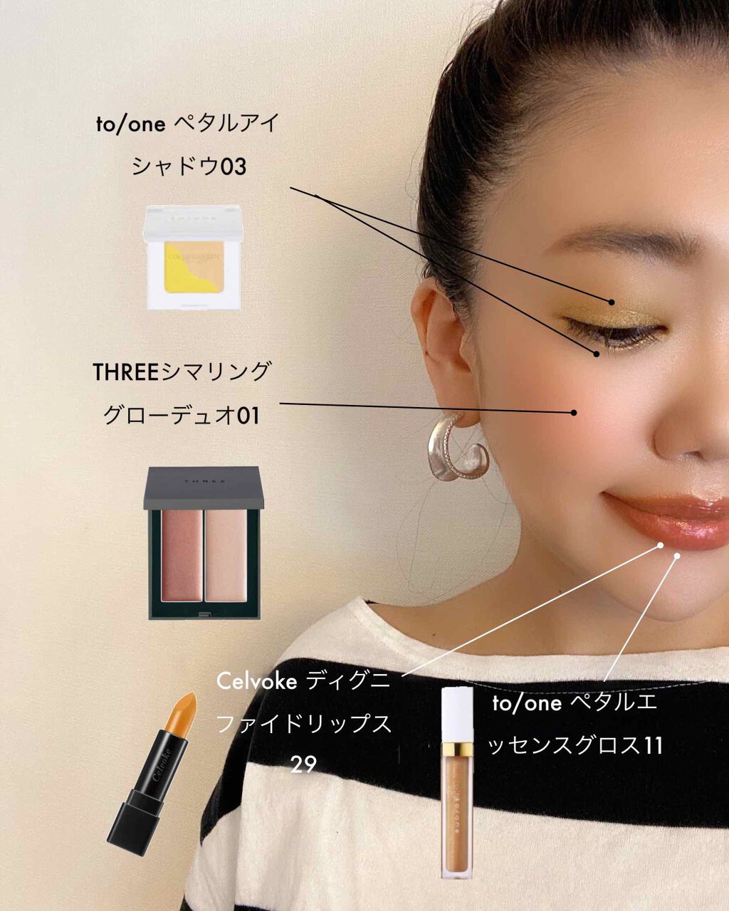 THREE シマリング グロー デュオ/THREE/クリームハイライトを使ったクチコミ(1枚目)