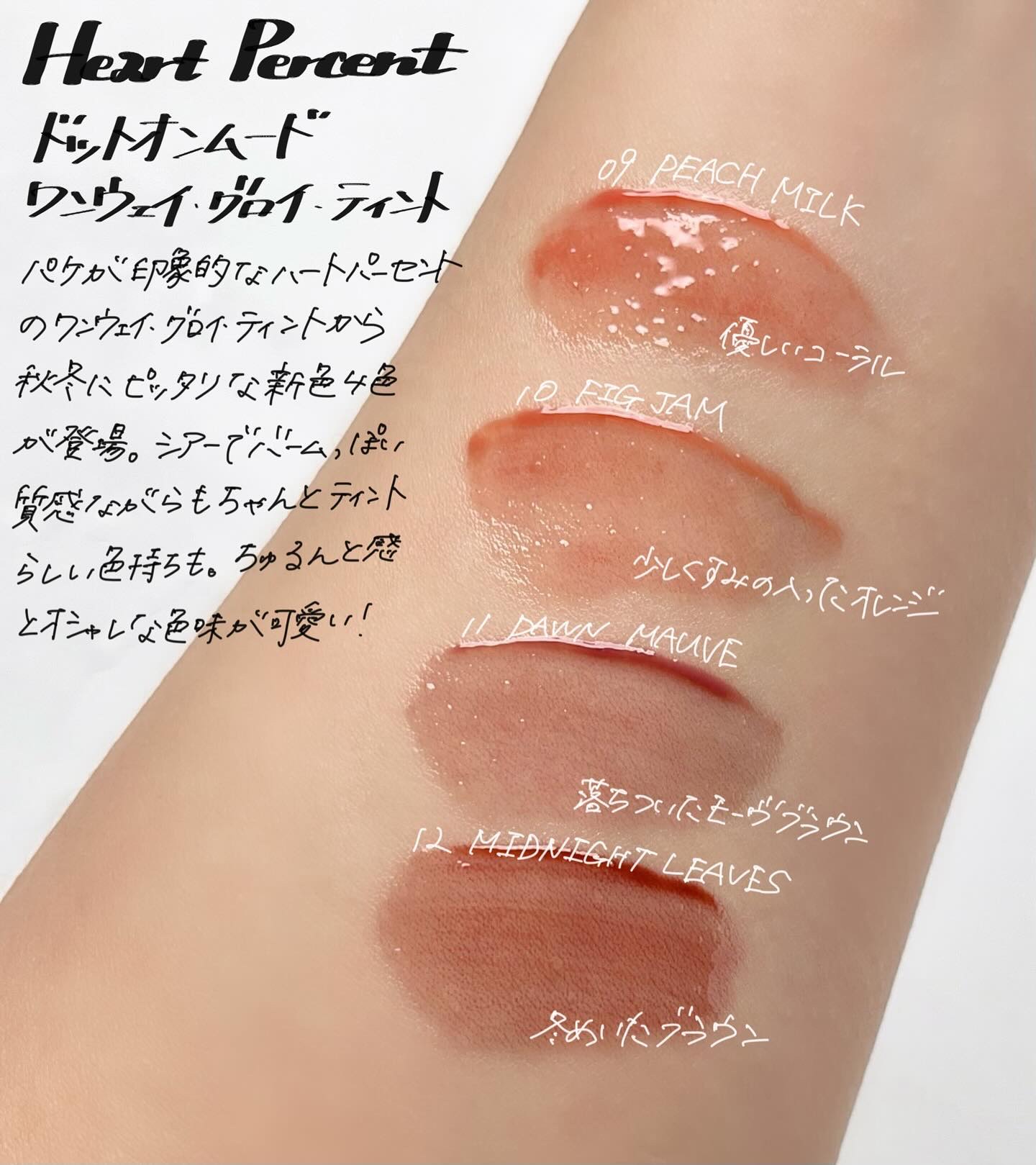 ドットオンムードワンウェイグロイティント/Heart Percent/リップティントを使ったクチコミ（1枚目）