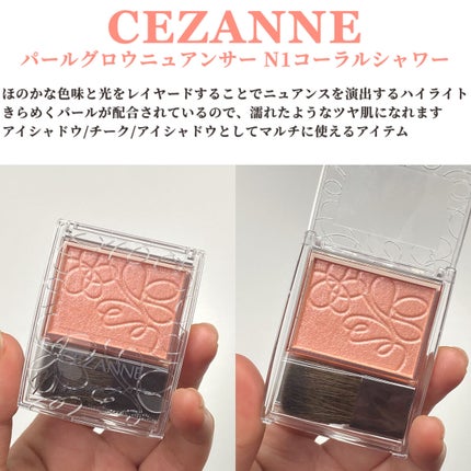 パールグロウニュアンサー/CEZANNE/パウダーハイライトを使ったクチコミ(2枚目)