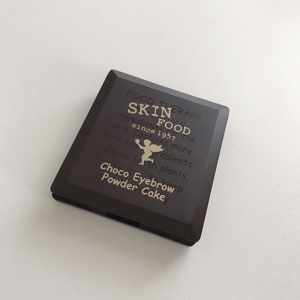 チョコ アイブロウ パウダー ケーキ 01 グレーカーキ/SKINFOOD/パウダーアイブロウを使ったクチコミ（1枚目）