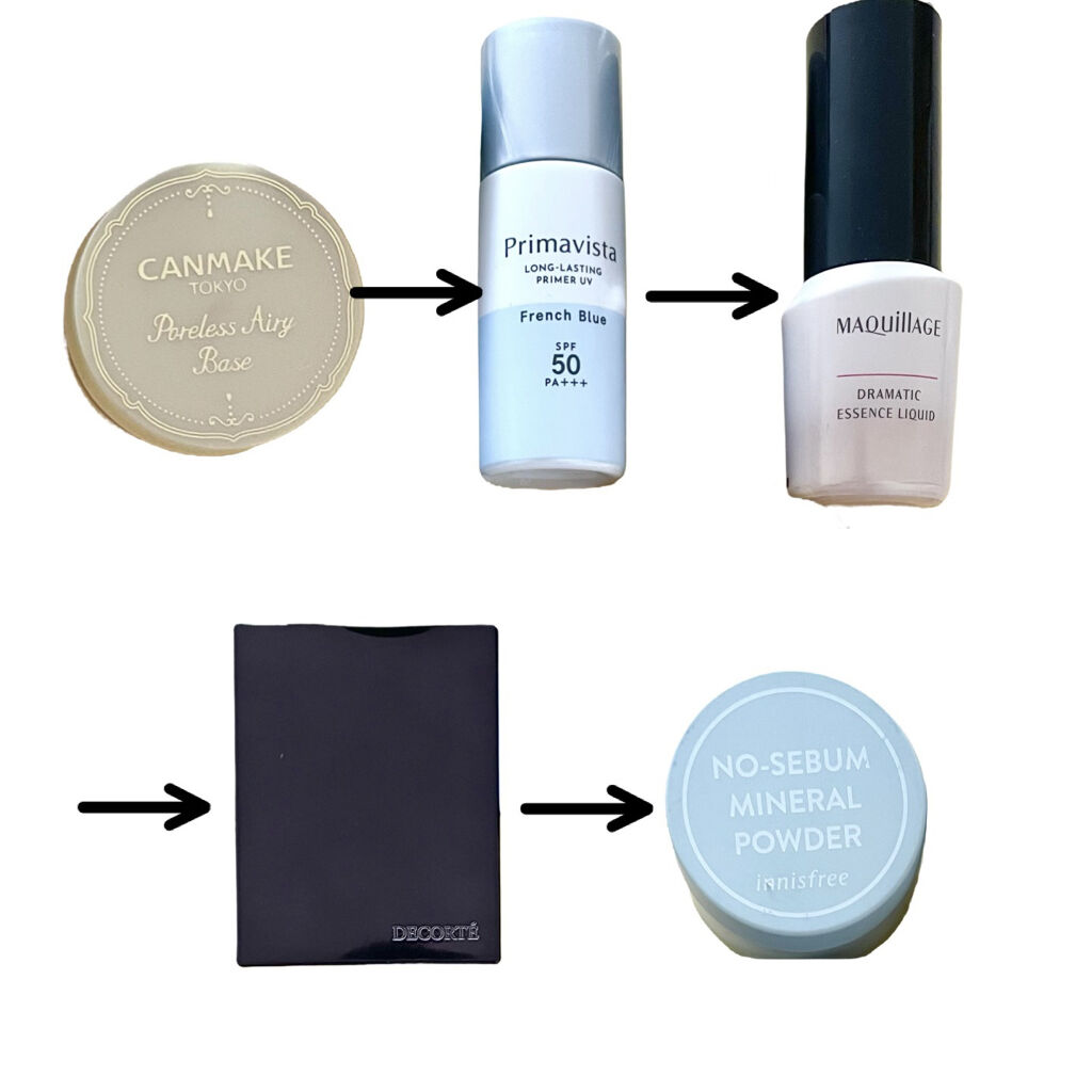 ポアレスエアリーベース/キャンメイク/化粧下地を使ったクチコミ（2枚目）