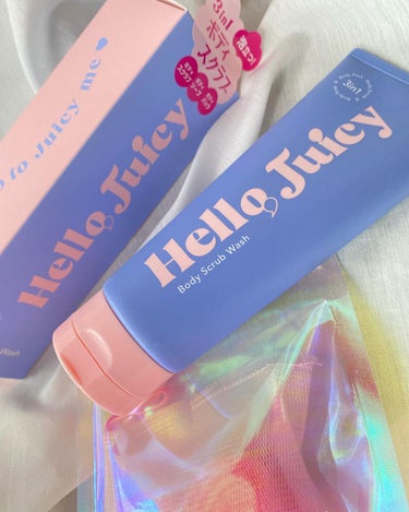 Hello Juicy ボディスクラブウォッシュのクチコミ「.
ロフトのコスフェスで
気になったコスメ達 第2弾💙

Forever監修の
💜Hello .....」（2枚目）