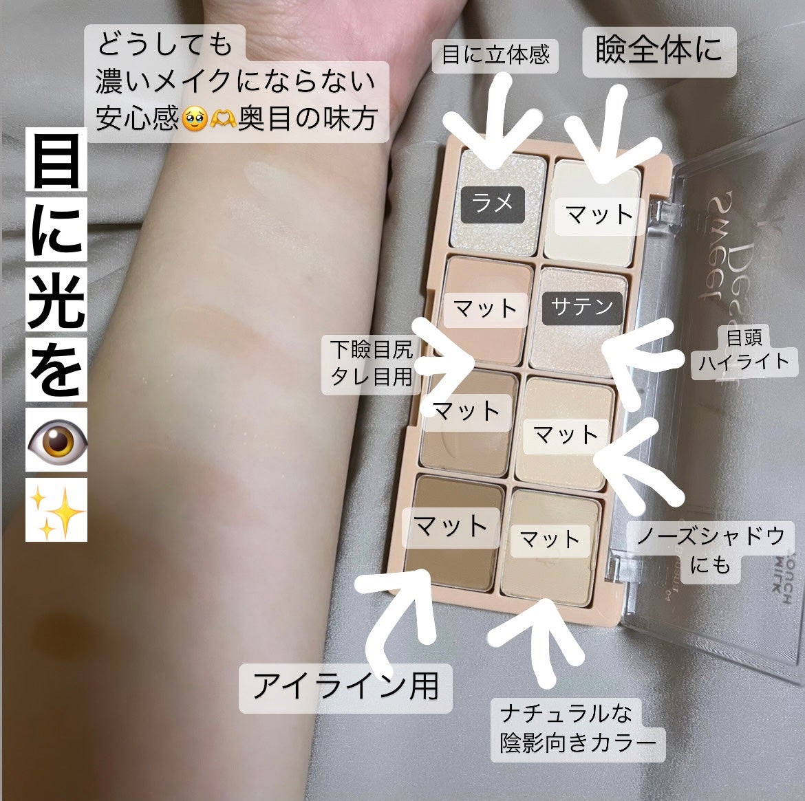 ビーマイスウィートデザートハウスパレット/Milk Touch/アイシャドウパレットを使ったクチコミ(3枚目)