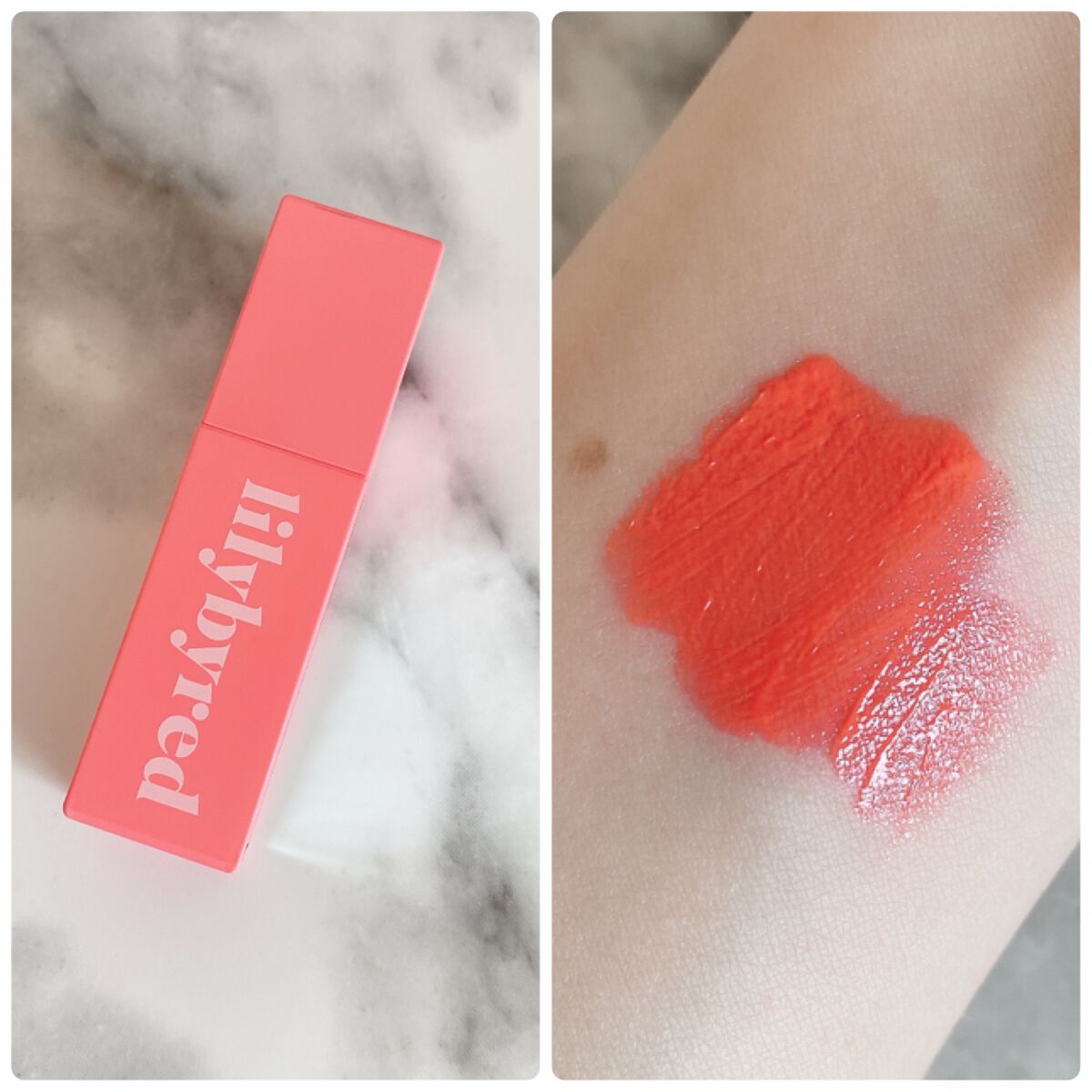 ブラッディライアー コーティングティント 01 ソフトアプリコット(Soft Apricot)/lilybyred/リップティントを使ったクチコミ（1枚目）