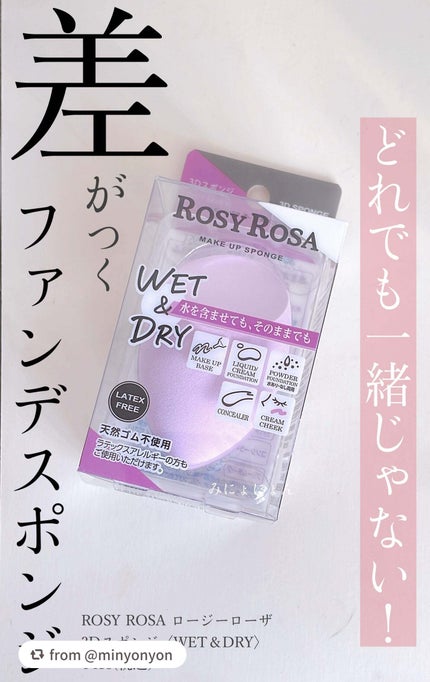 3Dスポンジ〈WET&DRY〉/ロージーローザ/パフ・スポンジを使ったクチコミ(1枚目)