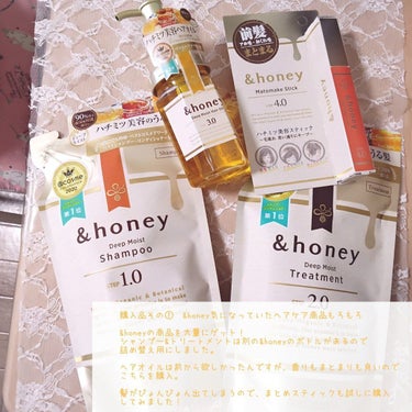 ディープモイスト シャンプー1.0／ヘアトリートメント2.0/&honey/シャンプー・コンディショナーを使ったクチコミ（3枚目）