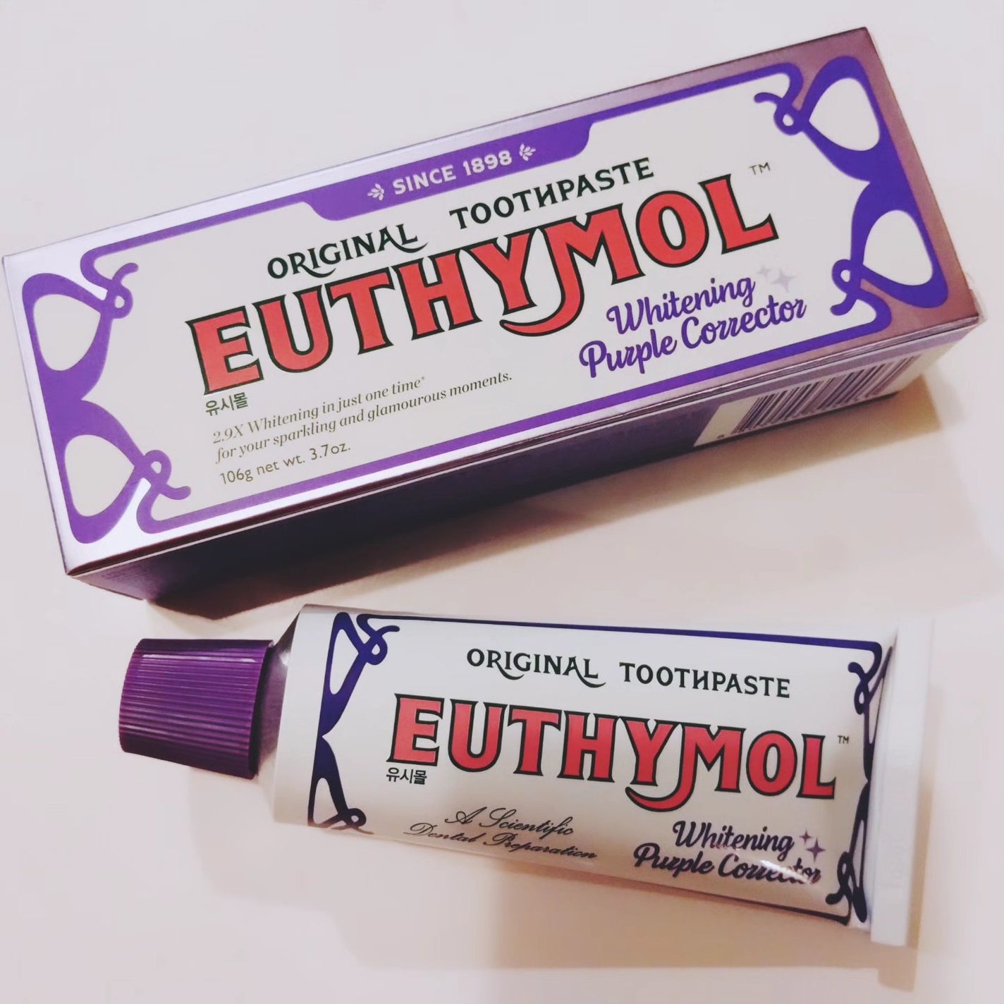 ホワイトパープル歯みがき ピーチフローラルミントの香り/EUTHYMOL/歯磨き粉を使ったクチコミ(1枚目)