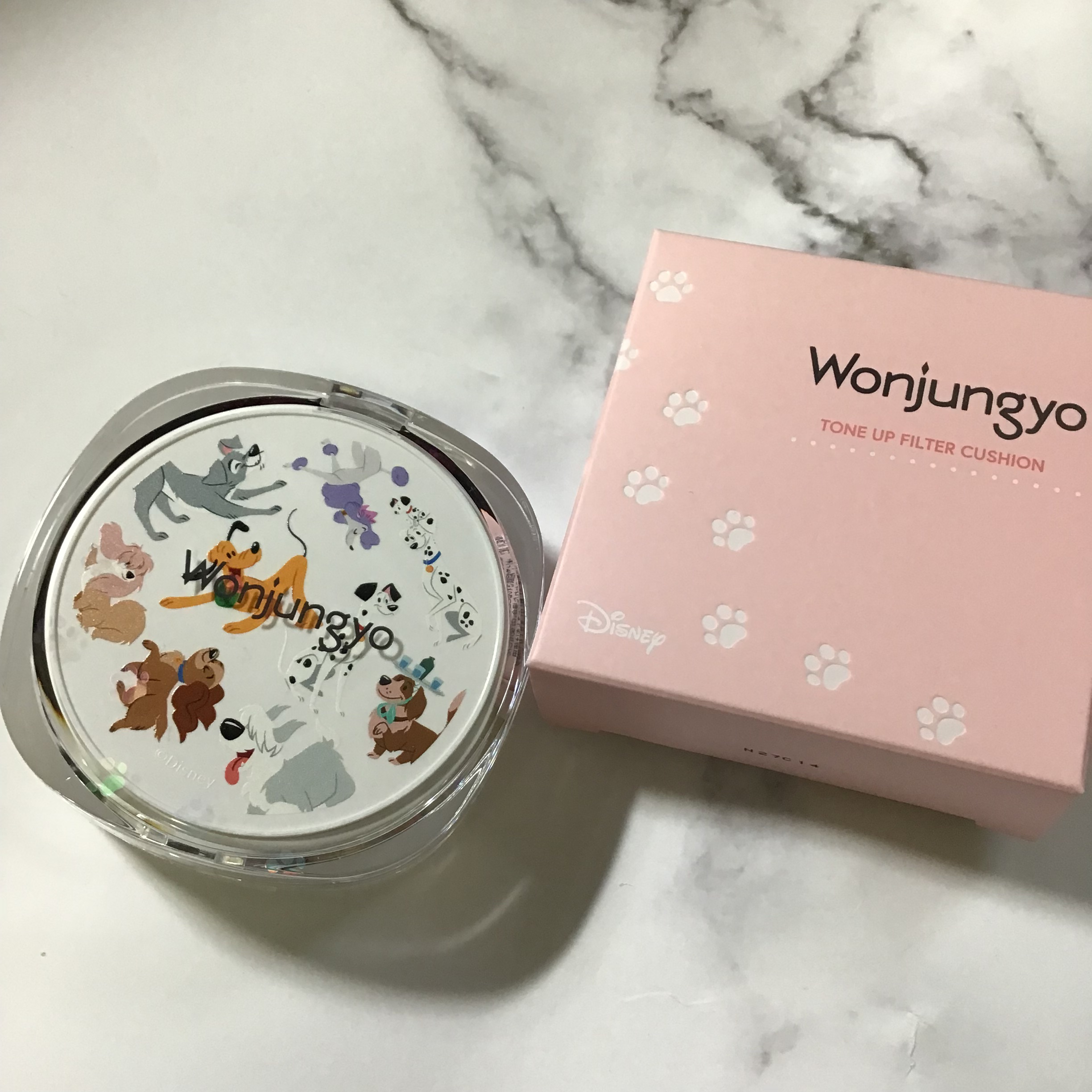 ウォンジョンヨ　トーンアップ　フィルタークッション 01 シャインピンク（ディズニーデザイン）/Wonjungyo/クッションファンデーションを使ったクチコミ（2枚目）