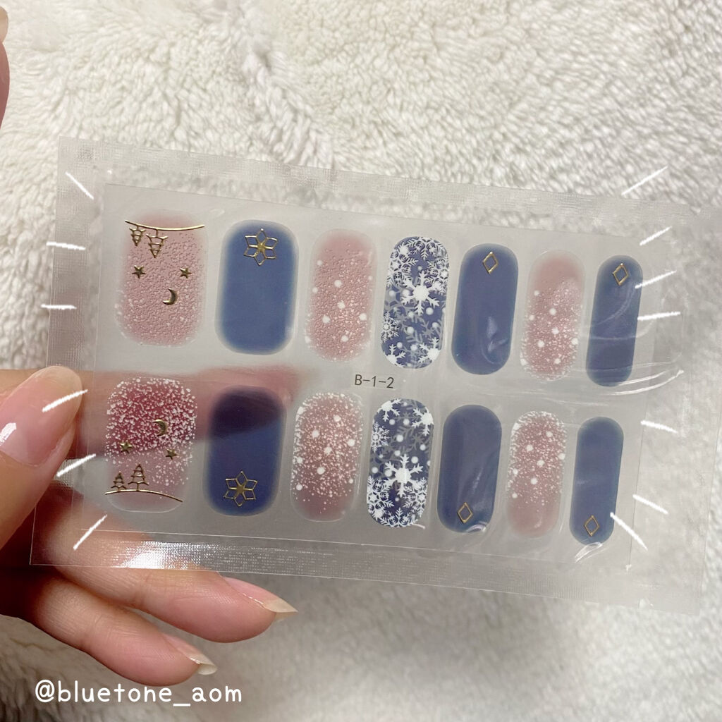 ネイルシール/Qoo10/ネイルシールを使ったクチコミ（1枚目）