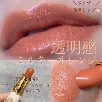 ラスティング リップカラーN 505 オレンジ系/CEZANNE/口紅を使ったクチコミ(1枚目)