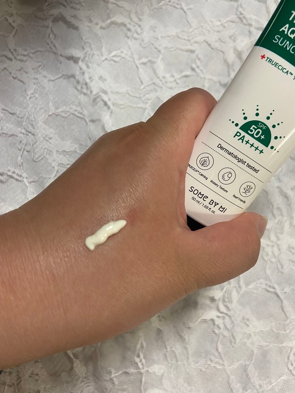 TRUECICA アクアカーミング日焼け止め/SOME BY MI/日焼け止めクリームを使ったクチコミ(2枚目)
