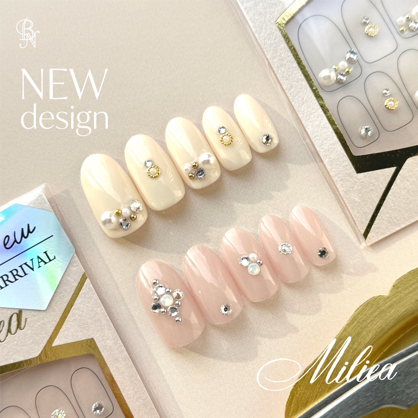 Miliea ミリア ジュエリーストーンネイルシール 全16種類/ビー・エヌ/ネイルシールを使ったクチコミ(5枚目)