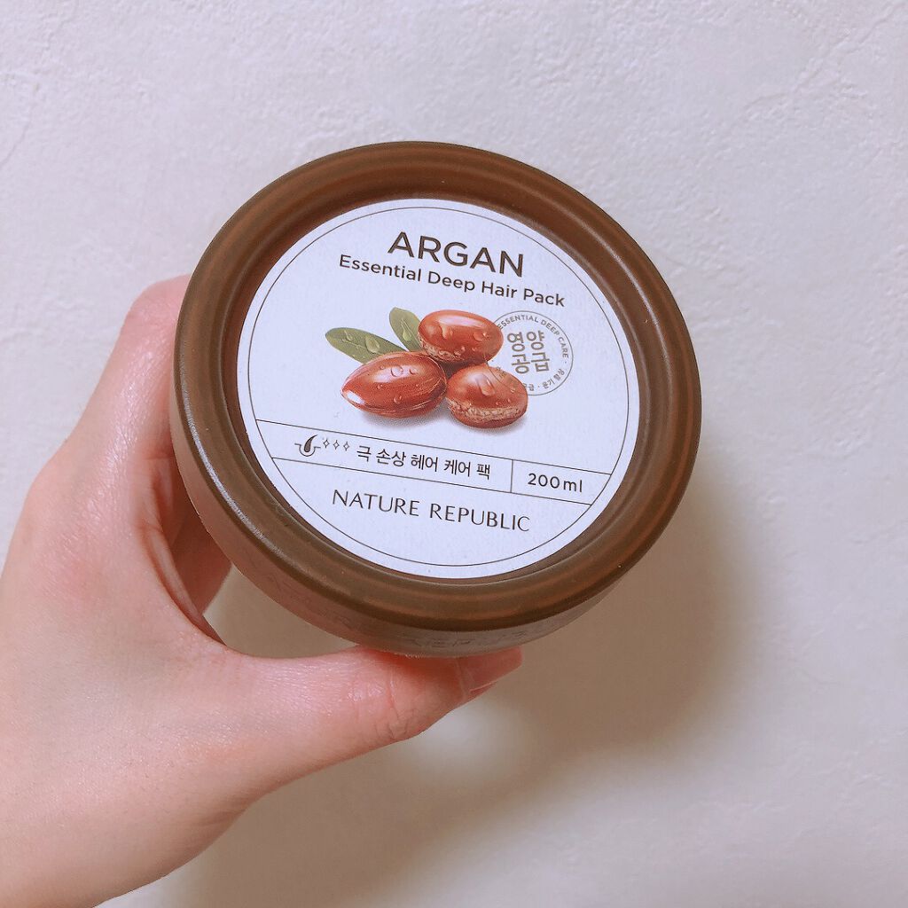 アルガンエッセンシャル ディープケアヘアパック/ネイチャーリパブリック/ヘアマスク・ヘアパックを使ったクチコミ（2枚目）