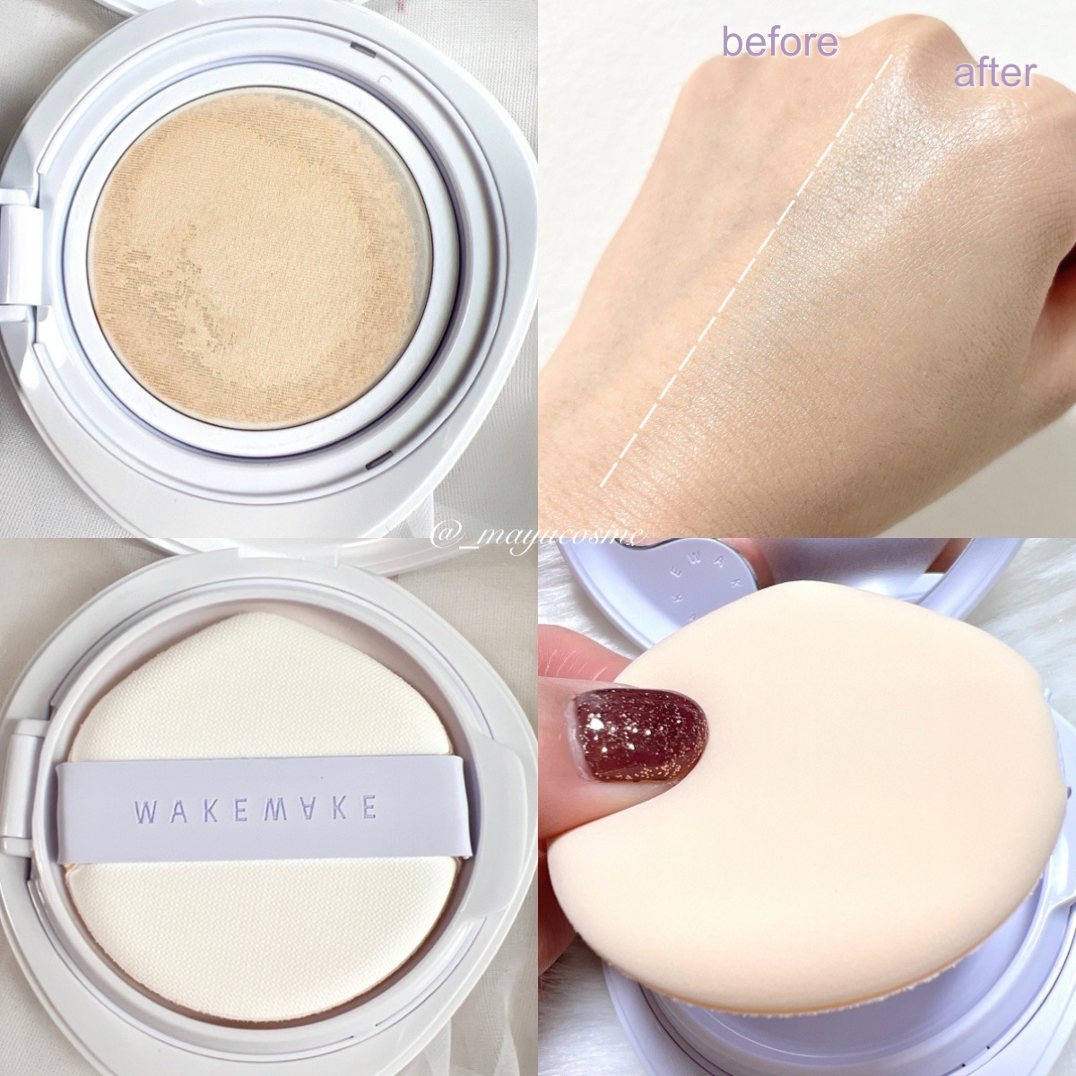 ウォーターグロウコーティングクッション/wakemake/クッションファンデーションを使ったクチコミ（2枚目）
