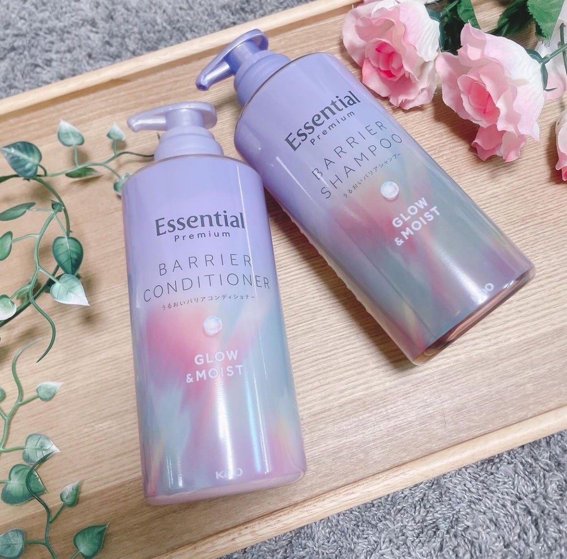 エッセンシャル プレミアム うるおいバリアシャンプー/コンディショナー グロウ&モイスト/エッセンシャル/市販シャンプーを使ったクチコミ(1枚目)