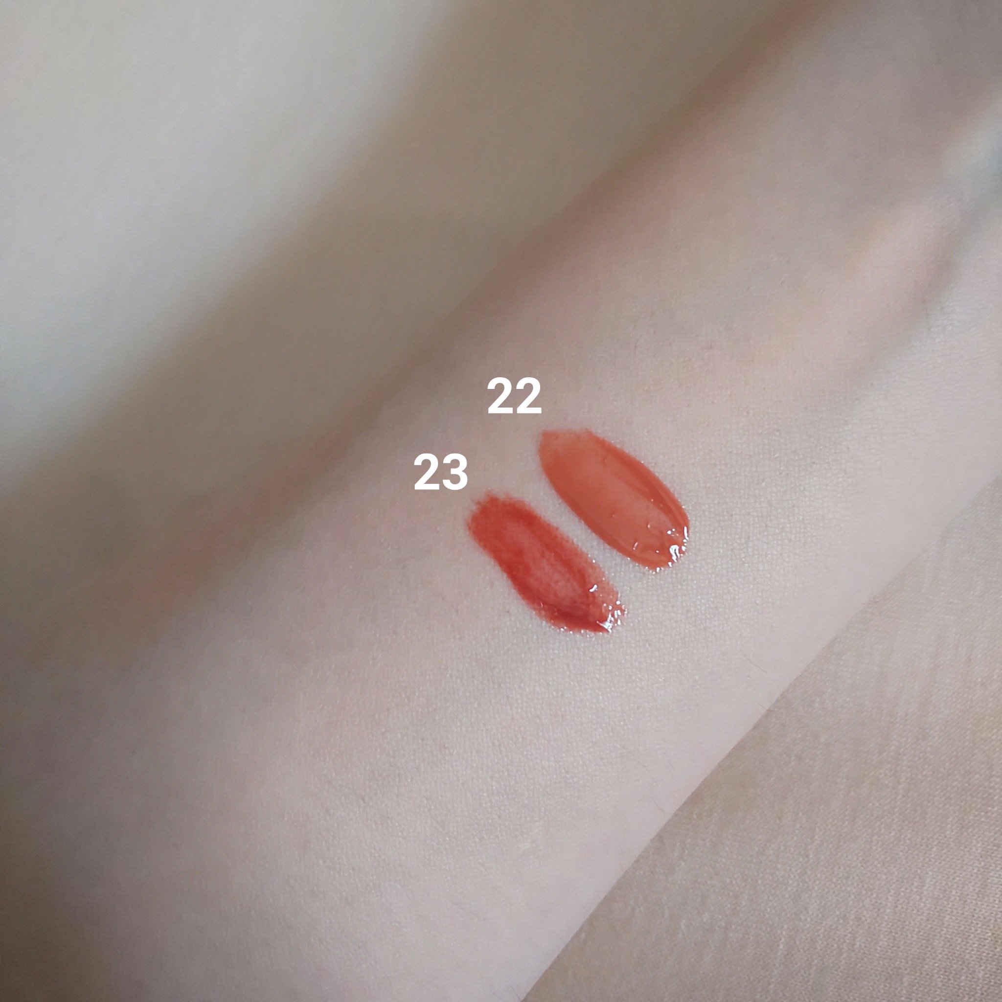 ジューシーラスティングティント 22 ポメロスキン(POMELO SKIN)/rom&nd/リップティントを使ったクチコミ（2枚目）