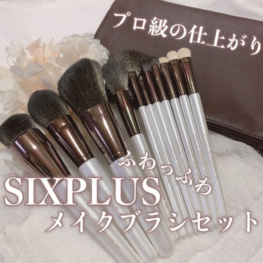 SIXPLUS エレガンスシリーズ ホワイトパール メイクブラシ11本セット/SIXPLUS/メイクブラシを使ったクチコミ（1枚目）