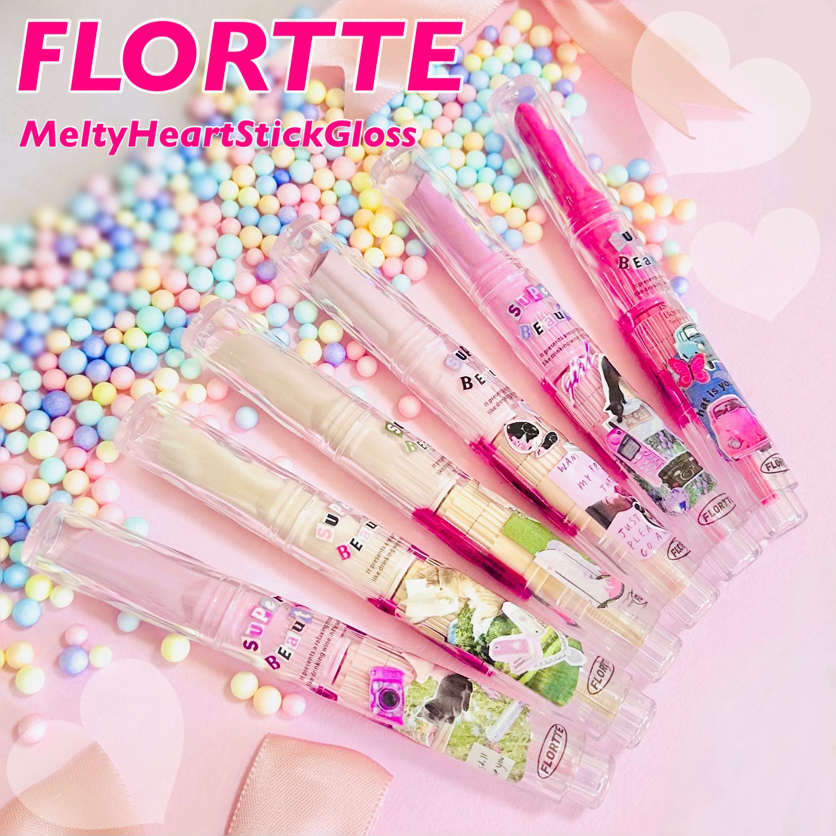 フロレット メルティーハート スティックグロス 01 チェリーブロッサム/FLORTTE/口紅を使ったクチコミ（1枚目）