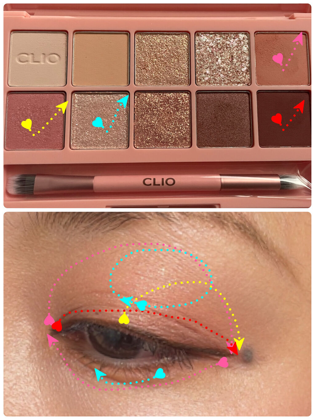 プロ アイ パレット 07 PEACH GROOVE/CLIO/アイシャドウパレットを使ったクチコミ（3枚目）