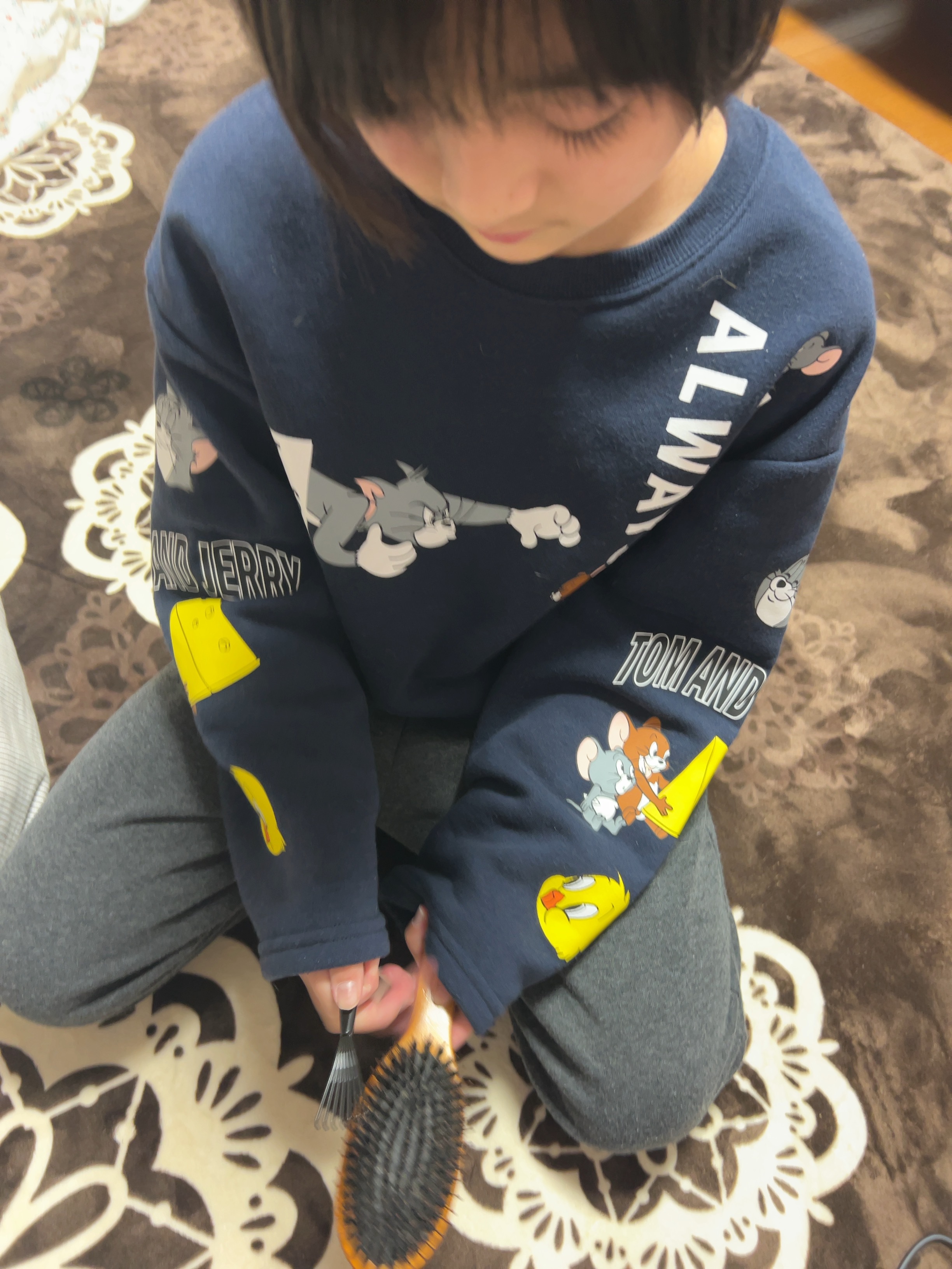 つやつや天然毛のミックスブラシ/マペペ/ヘアブラシを使ったクチコミ（2枚目）