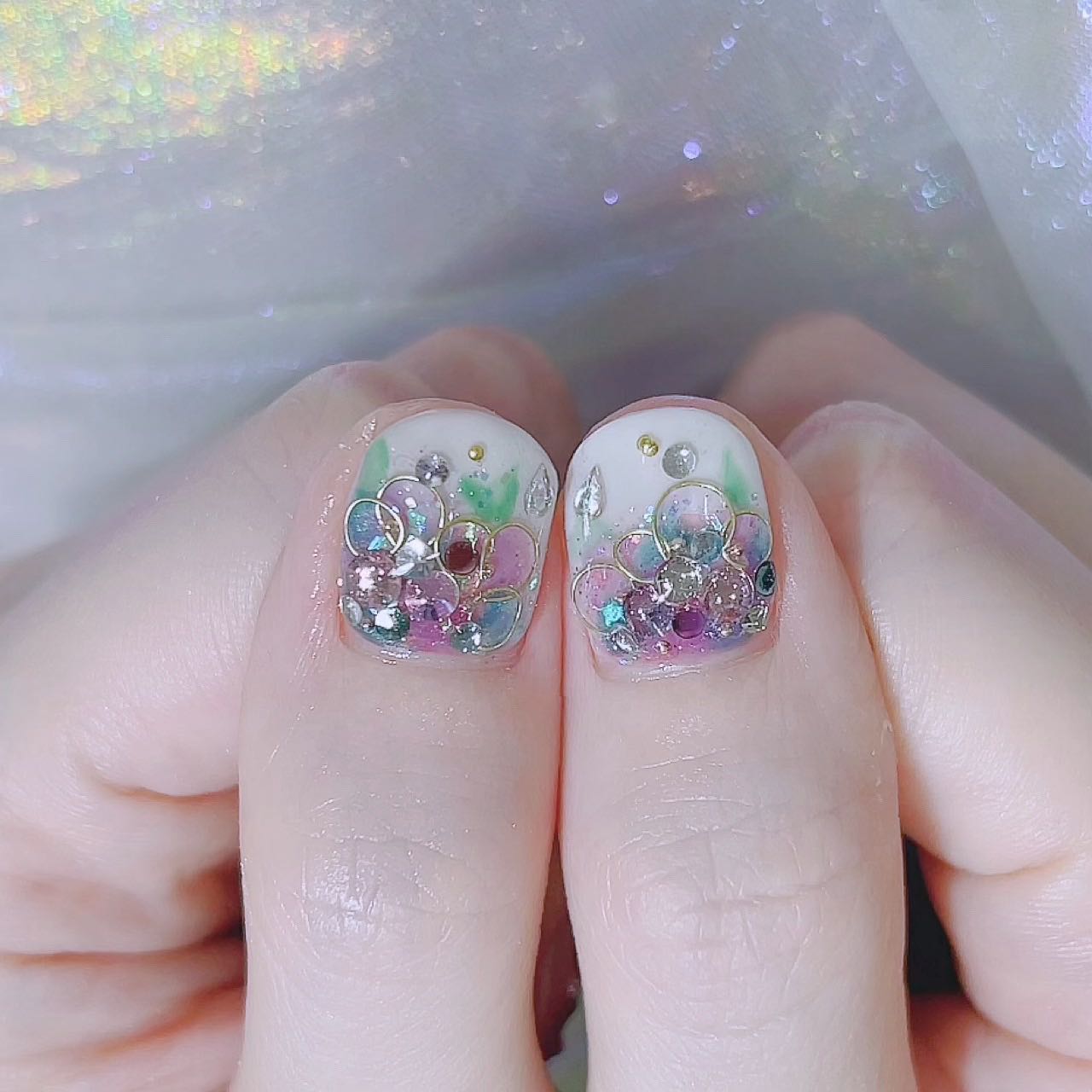 なかやまちえこ on LIPS 「紫陽花ネイル🌈⠀⠀(デザインイメージはお伺いして🙏✨)⠀⠀#n..」(2枚目)