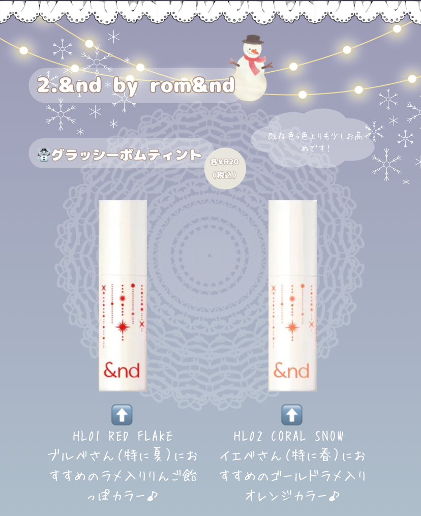 アンドバイロムアンド　グラッシーボムティント/&nd by rom&nd/リップティントを使ったクチコミ（3枚目）