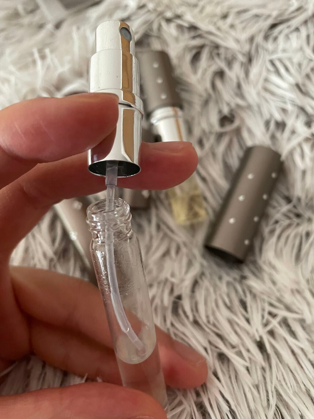 フラワーストーン付 香水スプレー容器/DAISO/その他化粧小物を使ったクチコミ(3枚目)