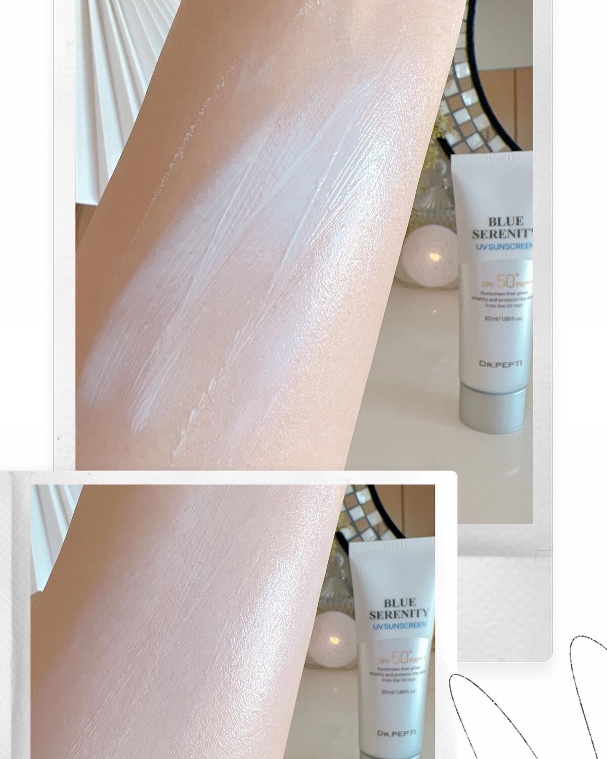 ブルーセレニティーUVサンスクリーン/DR.PEPTI/日焼け止めクリームを使ったクチコミ（3枚目）