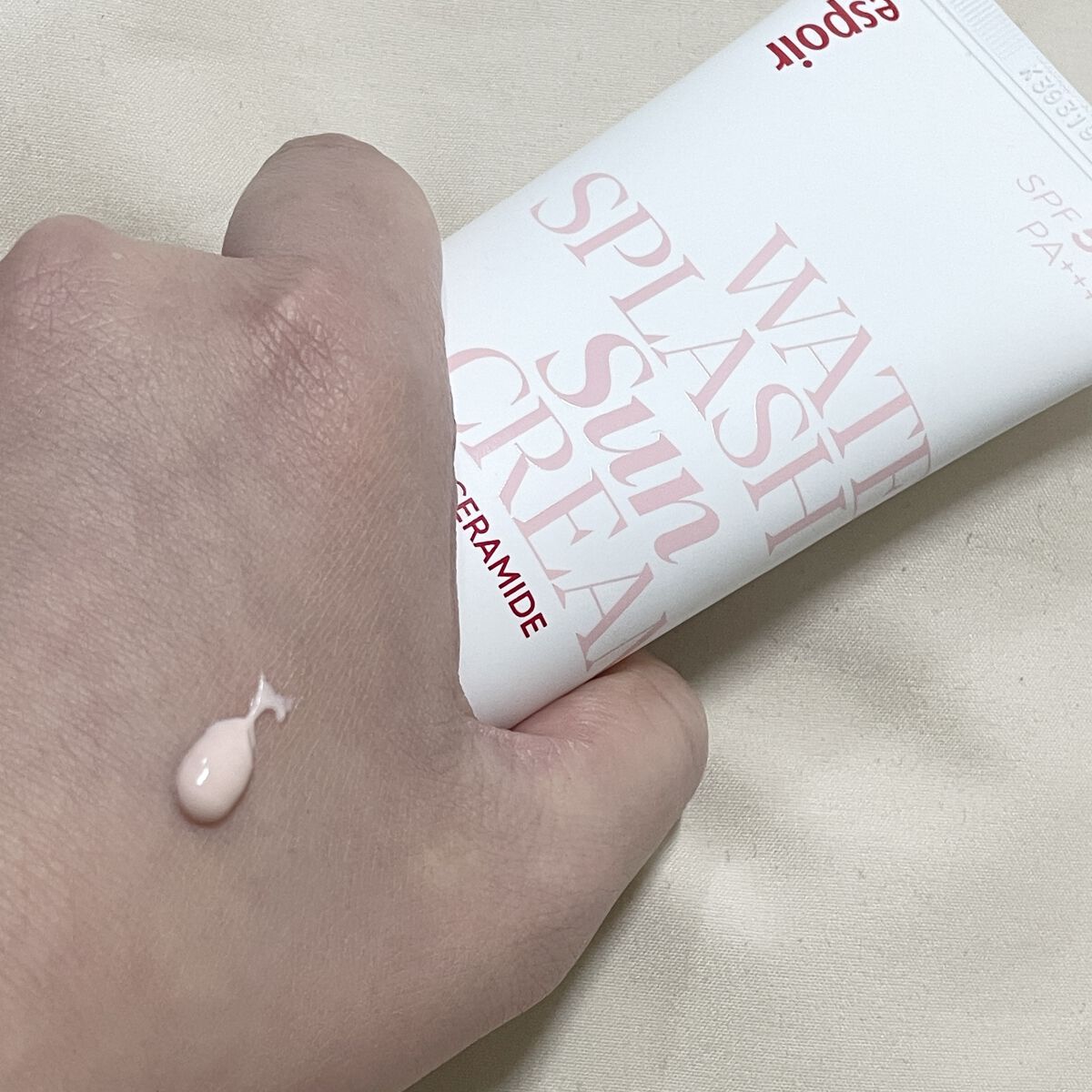 ウォータースプラッシュサンクリーム セラミド/espoir/日焼け止めクリームを使ったクチコミ（2枚目）