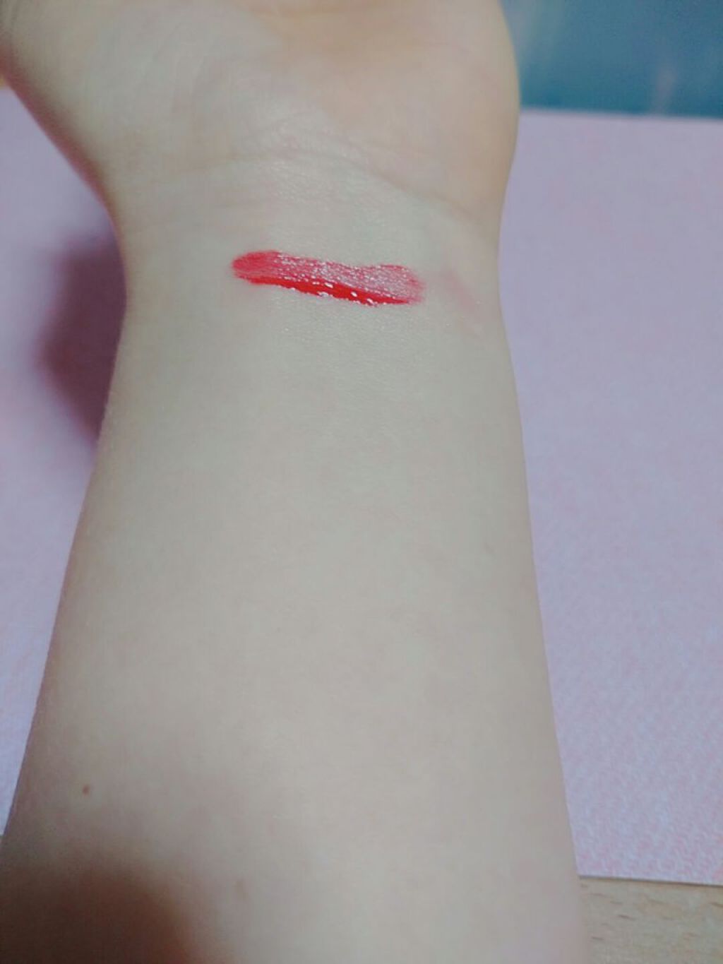 ウォーターグロスティント #04 Blooming Red/dasique/リップティントを使ったクチコミ（2枚目）