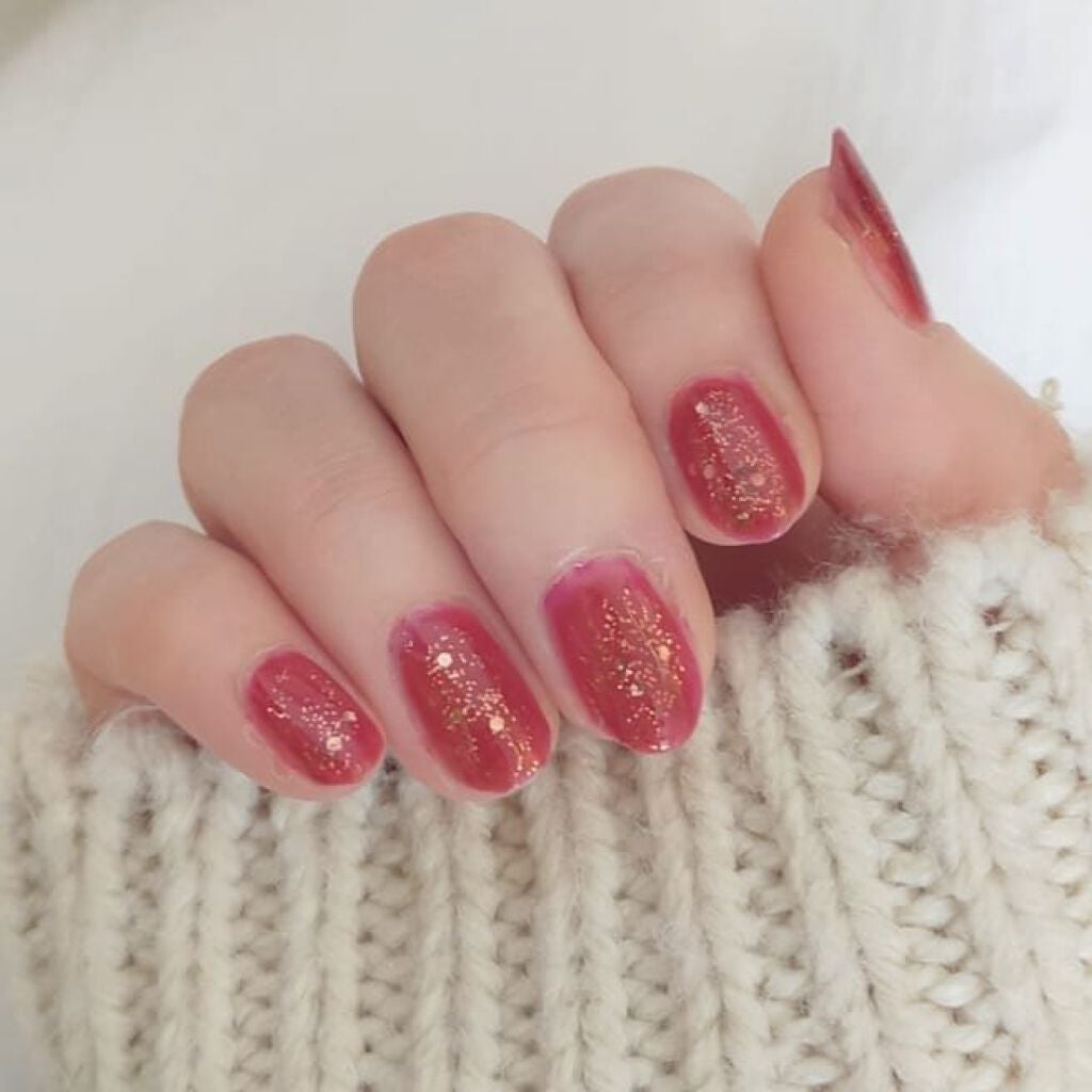 あちゃみん on LIPS 「りんご飴ネイルです…|ᐕ)⁾⁾🍎·りんごの美味しい季節と言うこ..」(2枚目)