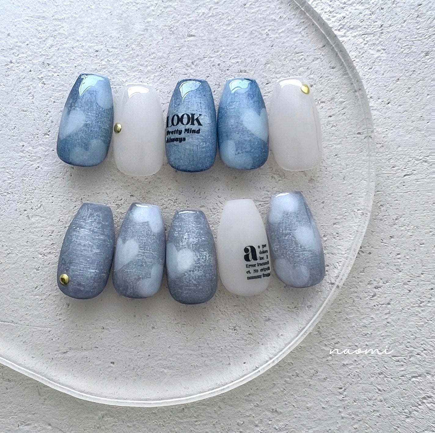 naomi on LIPS 「5月時短artはハートのプリントデニム😊アレンジもできるし..」(1枚目)