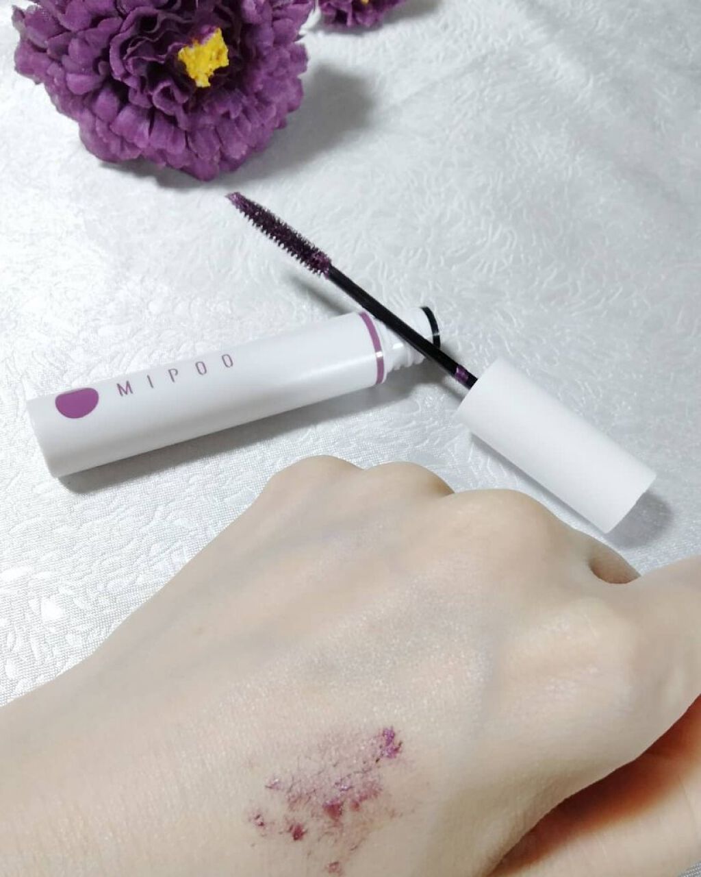 カラーマスカラ ディープパープルEX31/MiPOO/マスカラを使ったクチコミ（3枚目）