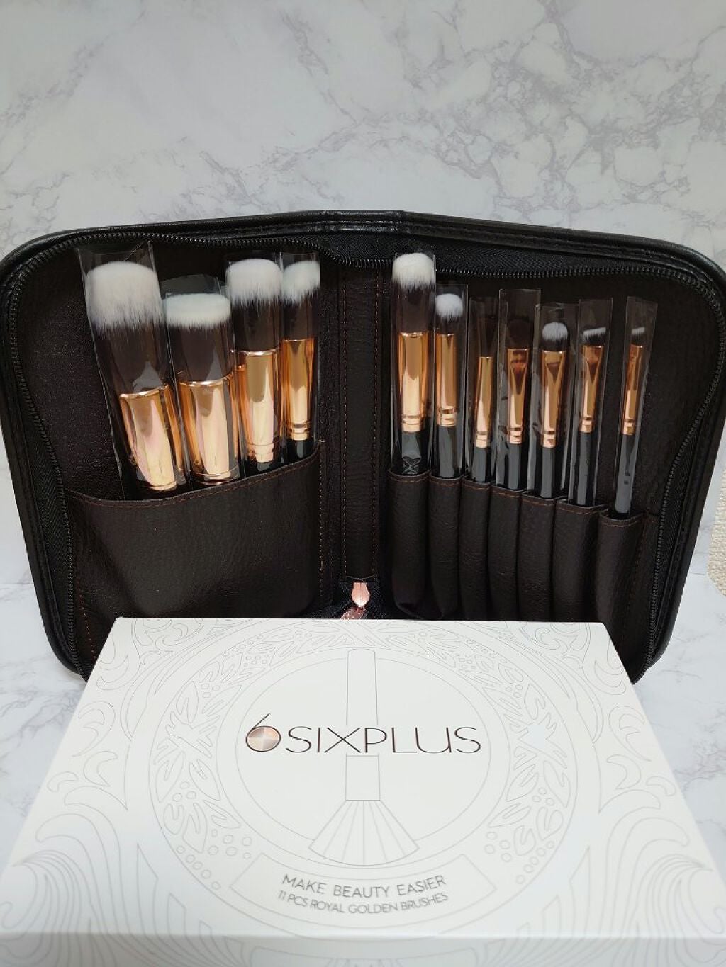 貴族のゴールド メイクブラシ11本セット 化粧ポーチ付き/SIXPLUS/メイクブラシを使ったクチコミ(1枚目)