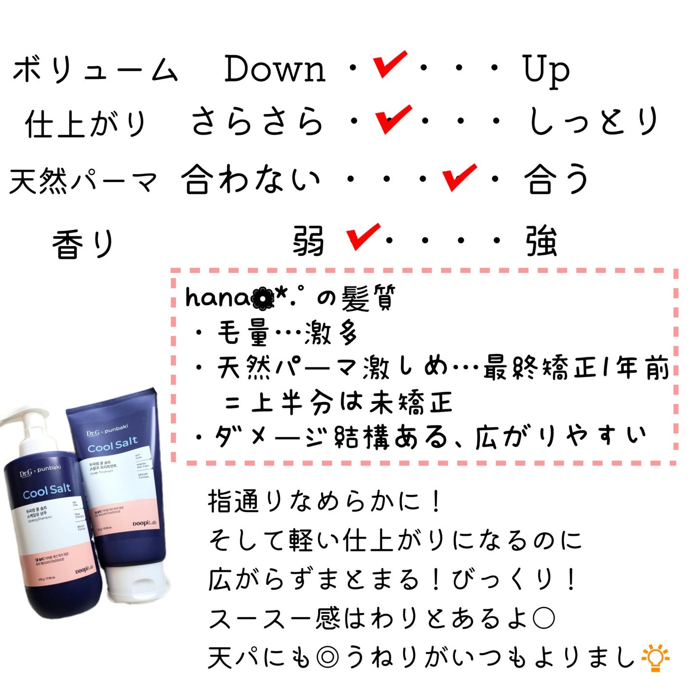 クールソルトスケーリングシャンプー/クールソルトスカルプトリートメント/Dr.G/市販シャンプーを使ったクチコミ(9枚目)