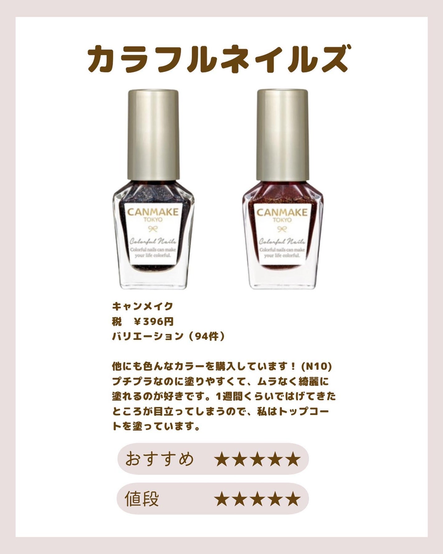 カラフルネイルズ/キャンメイク/マニキュアを使ったクチコミ(2枚目)