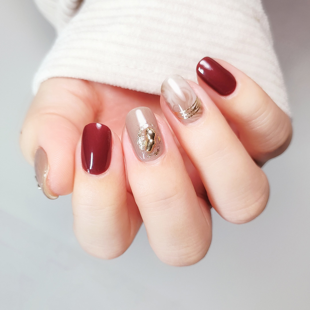 セミキュアジェルネイル（ハンド）/ohora/ネイルシールを使ったクチコミ（3枚目）