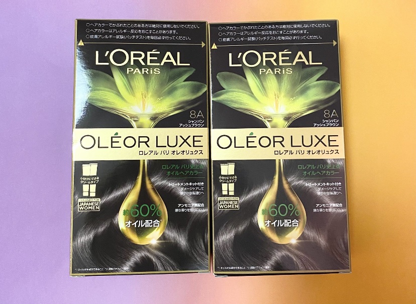 オレオリュクス 8A シャンパンアッシュブラウン/ロレアル パリ/ヘアカラーを使ったクチコミ（2枚目）