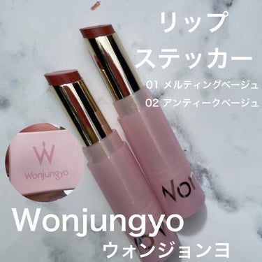 ウォンジョンヨ リップステッカー 01 メルティングベージュ/Wonjungyo/口紅を使ったクチコミ（1枚目）