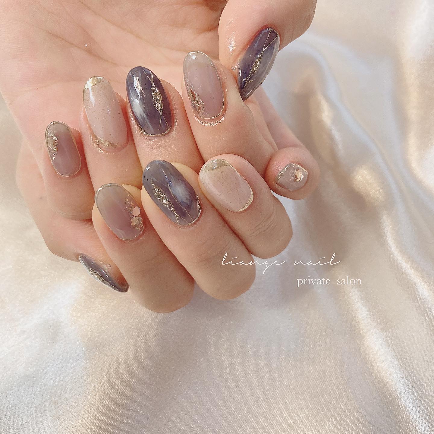 #ネイル,#夏ネイル,#大人ニュアンスネイル,#ニュアンスネイル,#ジェルネイル,#ミラーネイルのネイルデザイン