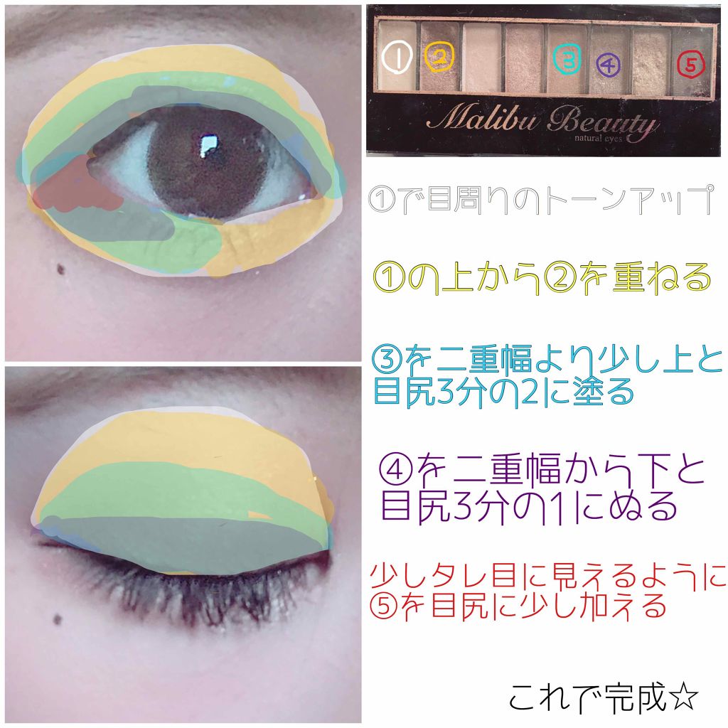 ナチュラルアイズ/マリブビューティー/アイシャドウパレットを使ったクチコミ（2枚目）