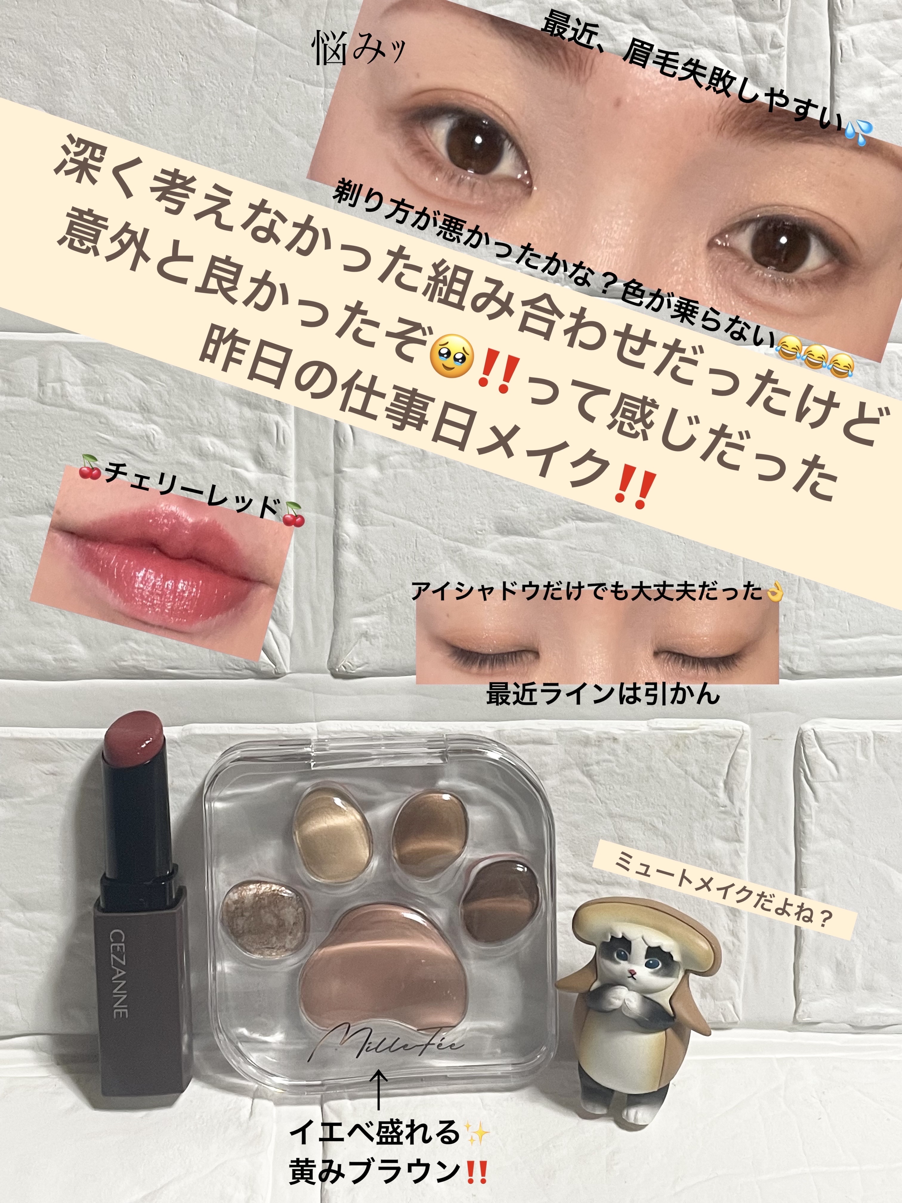 ミャオパウズアイシャドウパレット/MilleFée/アイシャドウパレットを使ったクチコミ（1枚目）