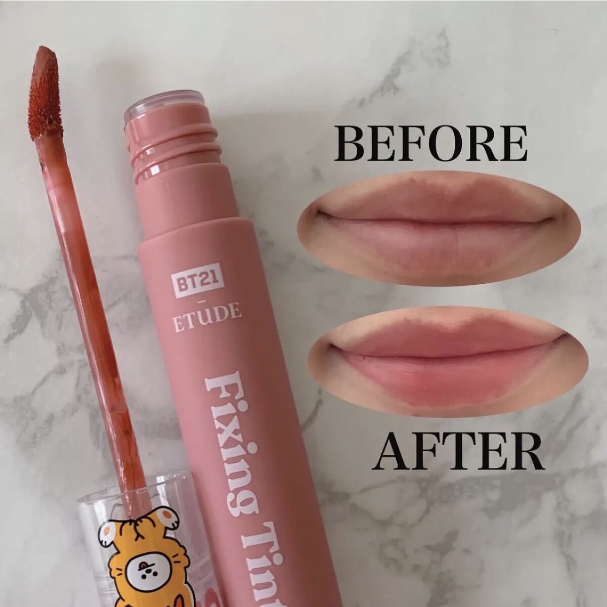 フィクシングティント ミッドナイトCHIMMY/ETUDE/リップティントを使ったクチコミ（2枚目）