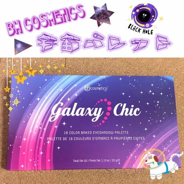 bh cosmetics Galaxy Chic Baked Eyeshadow Paletteのクチコミ「宇宙柄インスタ映えコスメ🌏全色スウォッチ✨

🌏 bh cosmetics(米) 💫
🌎 ga.....」（1枚目）