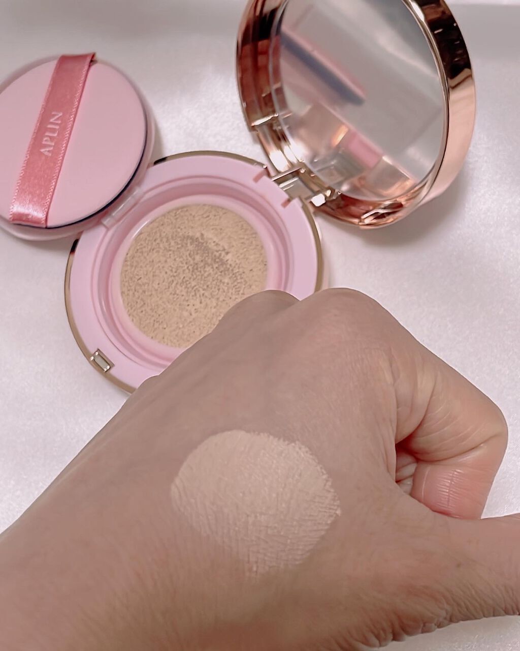 ピンクティーツリーカバークッション/APLIN/クッションファンデーションを使ったクチコミ(4枚目)