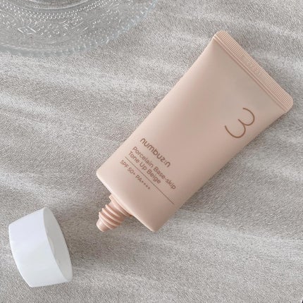 3番 ノーファンデ陶器肌トーンアップクリーム/numbuzin/化粧下地を使ったクチコミ(2枚目)