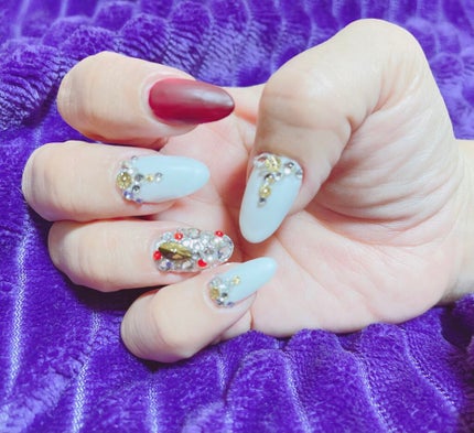 🌸♱ γυκἀ. ໘ ♱🌸 on LIPS 「 昨日 ネール行ってきました。 ジェリップで マットくすみ赤で..」(2枚目)