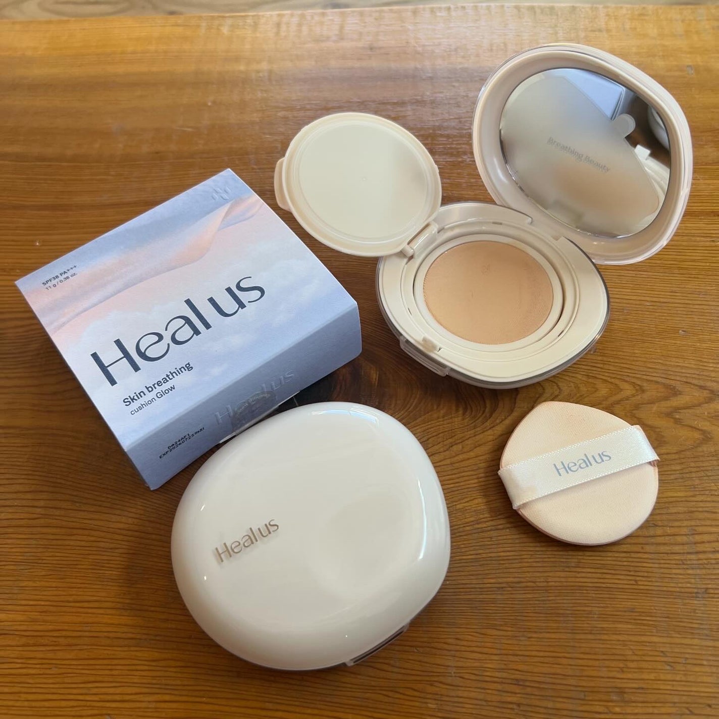 ブリージンググロークッション/Healus/クッションファンデーションを使ったクチコミ(4枚目)