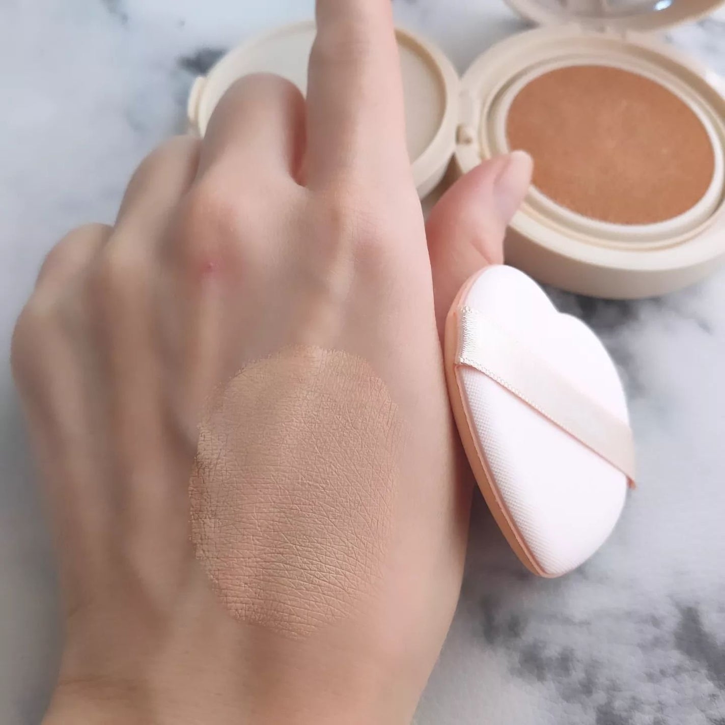 ハートシカクッション/klarcebo/クッションファンデーションを使ったクチコミ(4枚目)